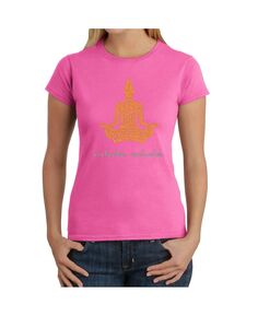 Женская футболка с рисунком Word Art — вдох-выдох LA Pop Art, розовый