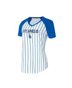 Женская белая ночная рубашка Los Angeles Dodgers Reel в тонкую полоску Concepts Sport, белый