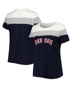 Женская темно-серая футболка Boston Red Sox с цветными блоками больших размеров Profile