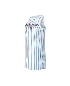 Женская белая ночная рубашка без рукавов в тонкую полоску New York Mets Reel Concepts Sport, белый