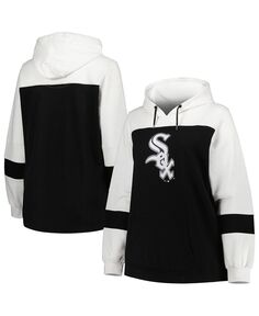 Женский черный пуловер с капюшоном Chicago White Sox большого размера с цветными блоками Profile, черный