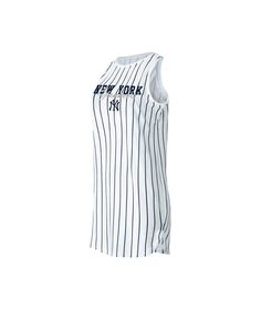 Женская белая ночная рубашка без рукавов в тонкую полоску New York Yankees Reel Concepts Sport, белый