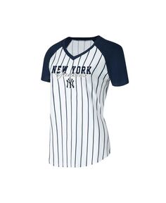 Женская белая ночная рубашка в тонкую полоску New York Yankees Reel Concepts Sport, белый