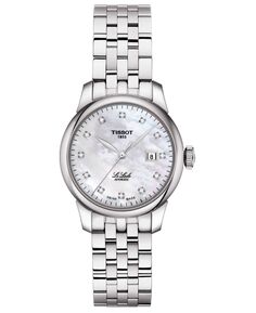 Женские швейцарские автоматические часы Le Locle с браслетом из нержавеющей стали с бриллиантами, 29 мм Tissot, серебро