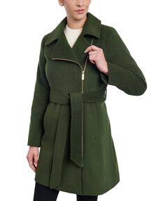 Женское асимметричное пальто с запахом и поясом Michael Kors