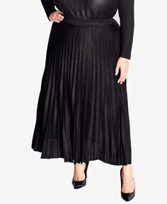 Трикотажная юбка со складками больших размеров Avenue, черный