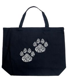 Мама-кошка — большая сумка-тоут Word Art LA Pop Art, черный