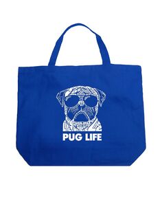 Pug Life — большая сумка-тоут Word Art LA Pop Art