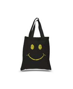 Смайлик Be Happy — маленькая сумка-тоут Word Art LA Pop Art, черный