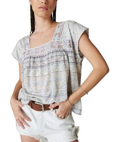 Женская пляжная футболка с квадратным вырезом и принтом Lucky Brand