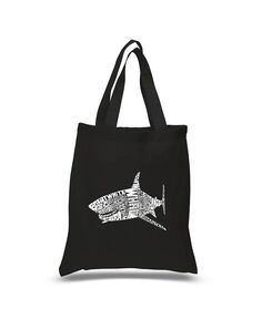 Имена акул — маленькая сумка-тоут Word Art LA Pop Art, черный