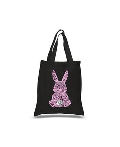 Пасхальный кролик — маленькая сумка-тоут Word Art LA Pop Art, черный