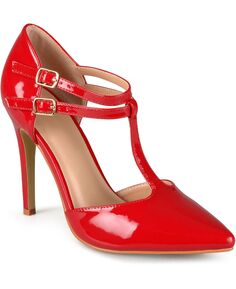 Женские туфли на шпильке с Т-образным ремешком Journee Collection, красный