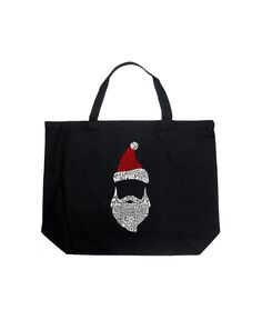 Санта-Клаус — большая сумка-тоут Word Art LA Pop Art, черный