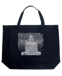 Дзен-Будда — большая сумка-тоут Word Art LA Pop Art, черный
