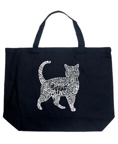 Кот — большая сумка-тоут Word Art LA Pop Art, черный