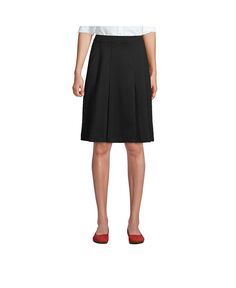 Школьная форма: женская юбка со складками понте до колена Lands&apos; End, черный