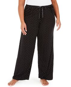 Женские трикотажные пижамные брюки больших размеров с принтом Sleepwell, изготовленные с использованием технологии регулирования температуры Hue, черный