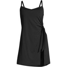 Женское платье для плавания в виде сердца больших размеров, цельный купальник, регулируемые бретели Lands&apos; End, черный