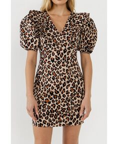 Женское мини-платье с леопардовым принтом English Factory