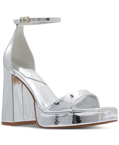 Женские босоножки Montag из двух частей на блочном каблуке с ремешком на щиколотке ALDO, серебро
