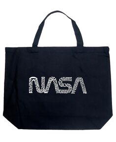 Nasa Worm — большая сумка-тоут Word Art LA Pop Art, черный