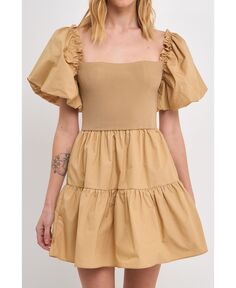 Женское мини-платье смешанного типа с корсетом English Factory