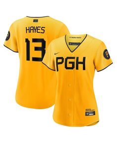 Женская футболка Ke&apos;Bryan Hayes Gold Pittsburgh Pirates 2023 City Connect Replica Player Jersey Nike, золотой
