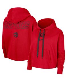 Женский укороченный пуловер с капюшоном красного цвета Toronto Raptors Courtside Nike, красный
