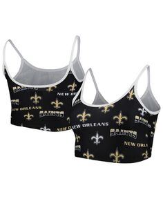 Женский черный вязаный бюстгальтер без косточек New Orleans Saints Concepts Sport, черный