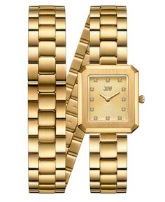 Женские часы Arc с двойным браслетом из нержавеющей стали, 23 x 25 мм Jbw, золотой