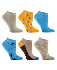 Женские носки до щиколотки цвета фуксии с нарциссом, 6 шт. Gallery Seven