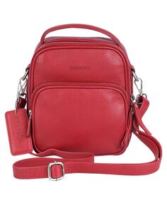 Кожаная сумка через плечо Pebbled Collection Daisy North-South Mancini, красный