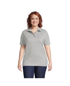 Женская футболка-поло больших размеров с коротким рукавом Super T Lands&apos; End
