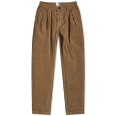 Вельветовые брюки Sunspel Double Pleat, светло-коричневый