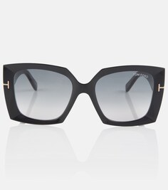 Солнцезащитные очки Jacqueta в квадратной оправе Tom Ford, коричневый