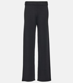 Широкие трикотажные брюки Leisure Girotta MAX MARA, черный