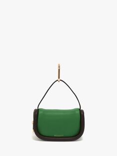 Кожаная сумка JW Anderson, зеленый / коричневый / черный