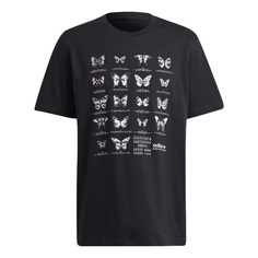 Футболка Adidas originals Butterfly Printing Casual Sports Loose Short Sleeve Black T-Shirt, Черный