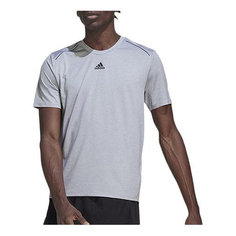 Футболка Adidas Hiit Cool Tee Athleisure Casual Sports Logo Round Neck Short Sleeve Gray T-Shirt, Серый