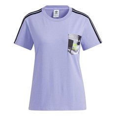 Футболка Adidas originals Trefoil Tee Ss Pocket Printing Sports Short Sleeve Purple T-Shirt, Фиолетовый