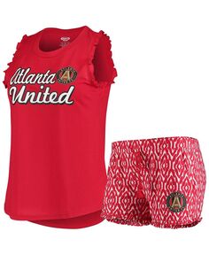 Женский красно-белый пижамный комплект с майкой и шортами Atlanta United FC Unwind Concepts Sport