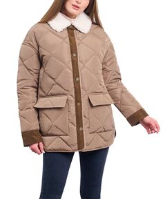 Женское стеганое пальто с воротником из искусственного меха Lucky Brand
