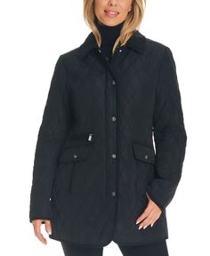 Женское стеганое пальто с капюшоном Jones New York, черный