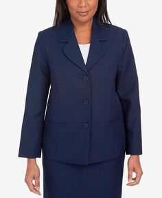 Шикарная женская куртка на пуговицах спереди Alfred Dunner, темно-синий