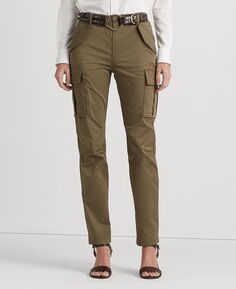 Женские брюки-карго из хлопкового сатина, стандартные и миниатюрные Lauren Ralph Lauren