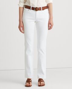 Прямые джинсы Petite со средней посадкой, миниатюрные и миниатюрные короткие джинсы Lauren Ralph Lauren, белый