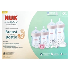 Бутылочка NUK Simply Natural с SafeTemp для новорожденных от 0 месяцев, 9 предметов