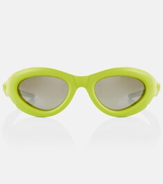 Овальные солнцезащитные очки из ацетата Bottega Veneta, зеленый