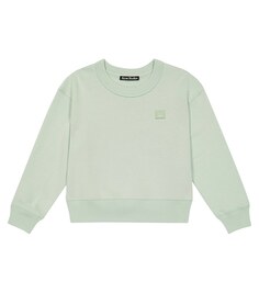 Толстовка Mini Fairah Face из хлопка Acne Studios, зеленый